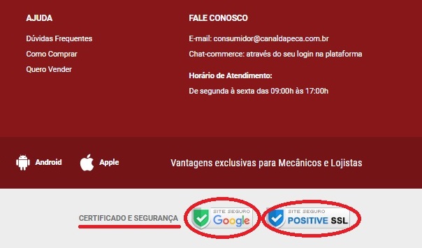 canal da peça é seguro